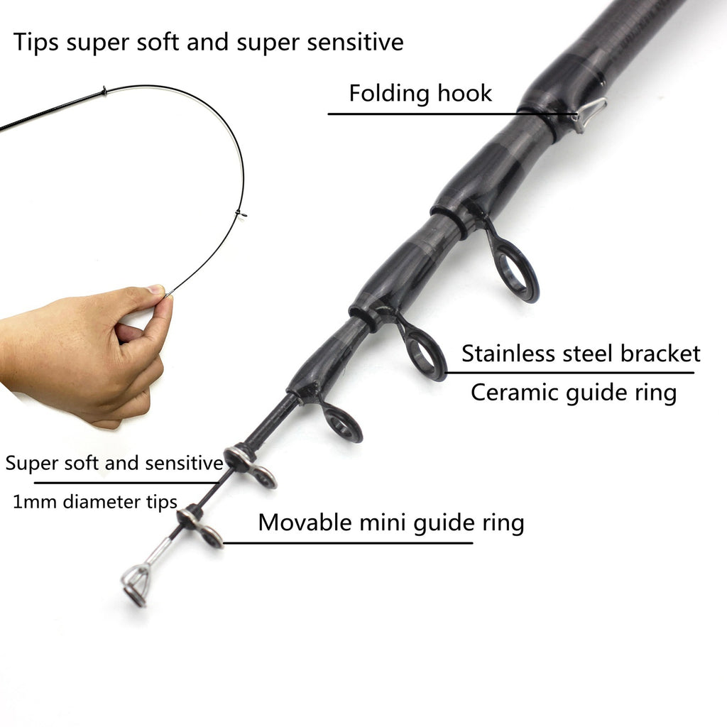 Ultra-light Ultra-short Retractable Horse Mouth Rod ul Fishing Lure Rod Sensitive Rod Tip Small Fish Fishing Rod Backpack Rod