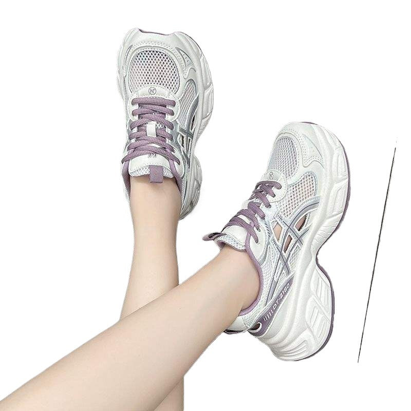 Exported Italian Original Clearance Dad Shoes Summer New Women's Running Hollow Sports Shoes Thick Sole