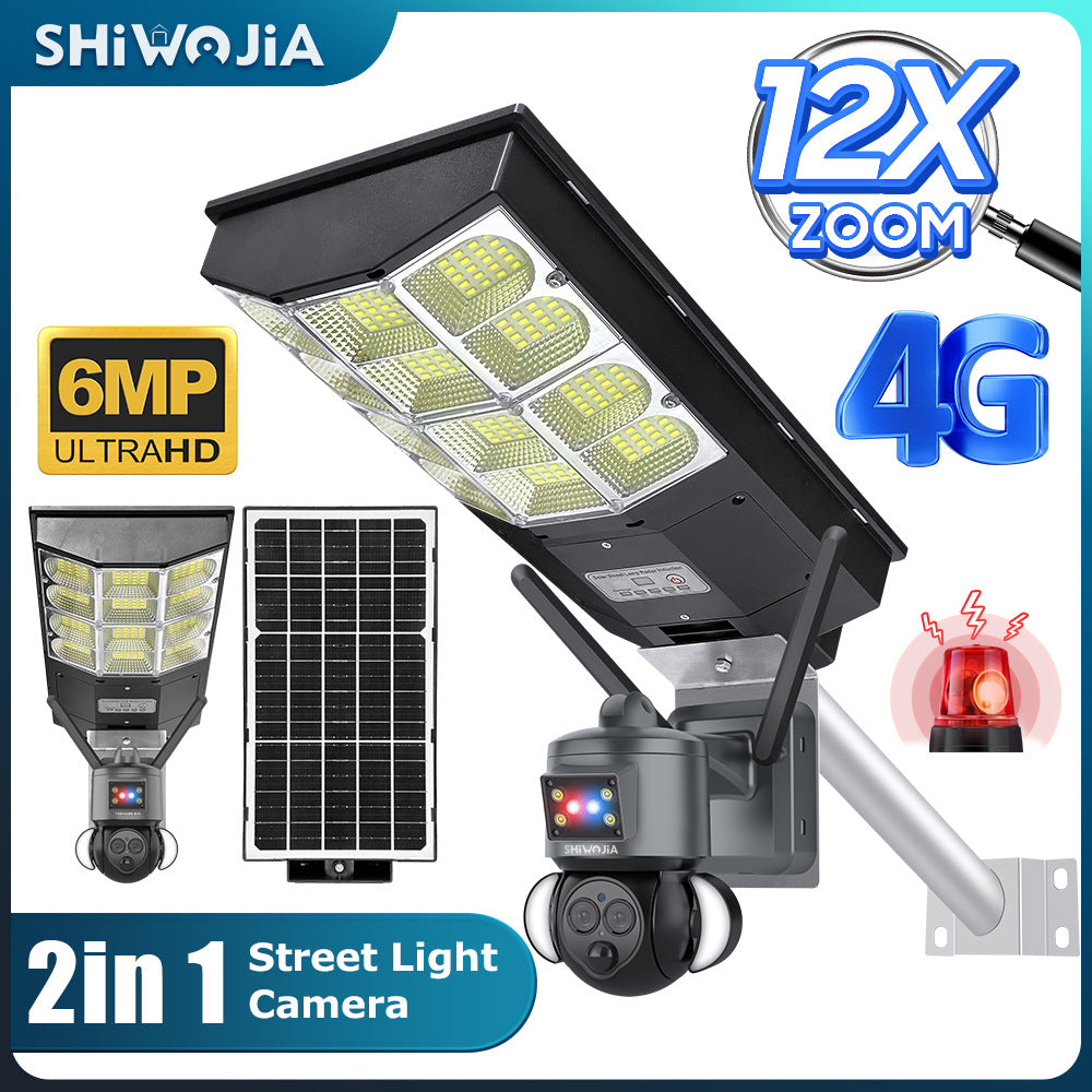 Courtyard12High Definition Zoom Solar Street Light Monitoring600Wanquan Color Night Vision Multi-screen Camera