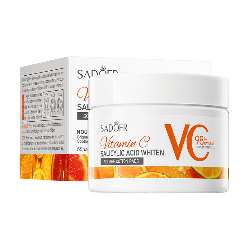 Vitamin C Cotton Sheet SADOER Salicylic Acid Whitening and Rejuvenating Mask Cross-Border Wholesale