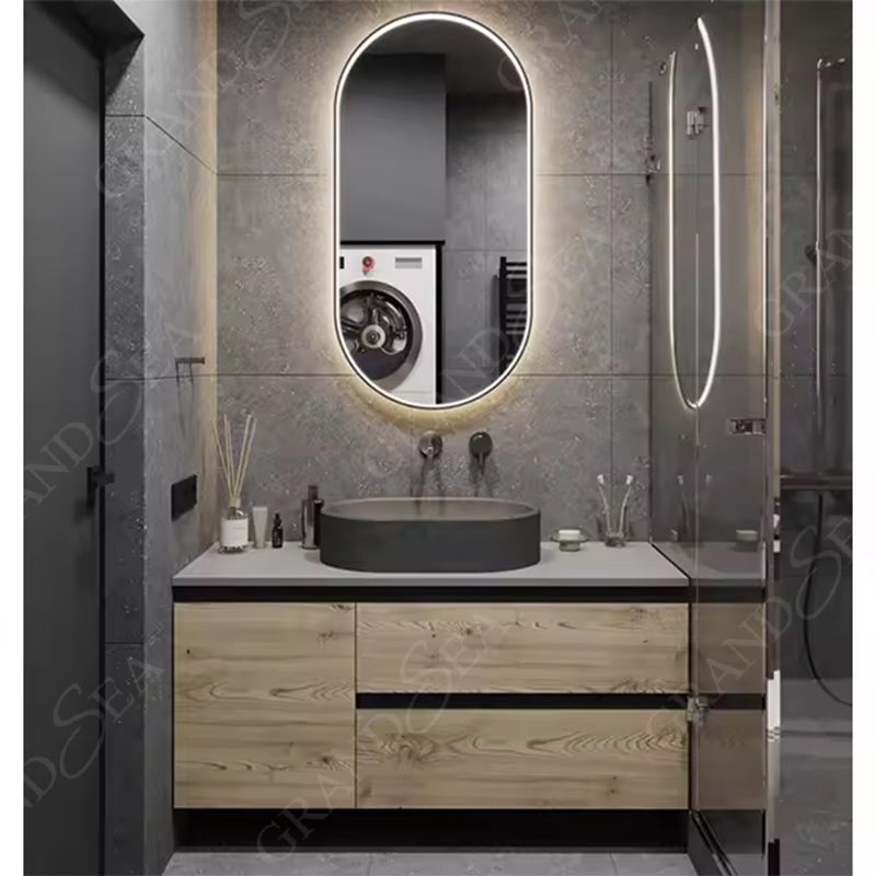 Modern Wood Bathroom Vanities Double Sink Waterproof Bathroom Cabinet