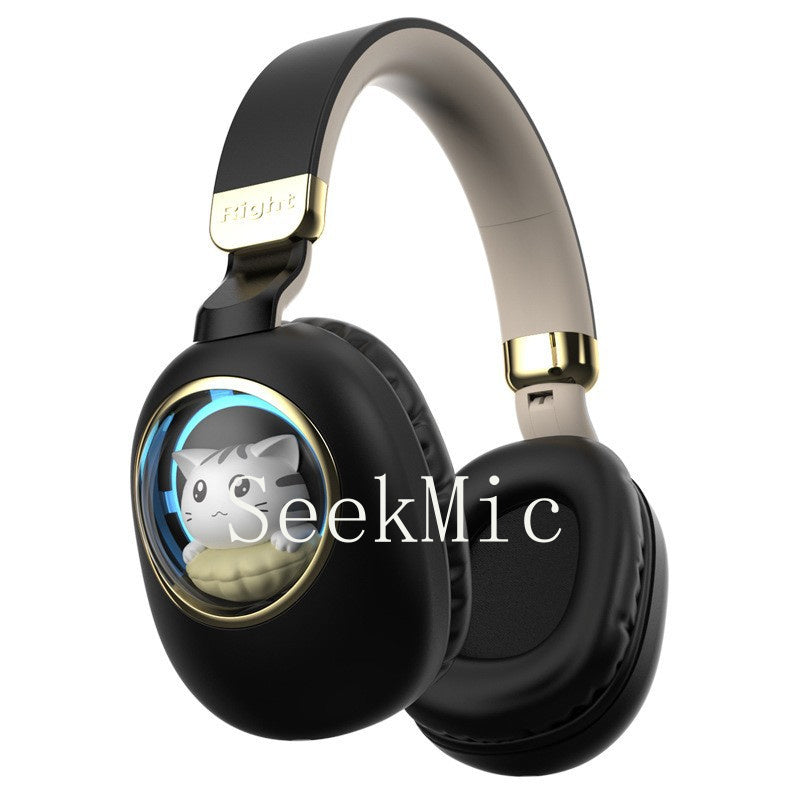 Head-mounted Bluetooth Wireless Earphones Cute Cartoon Cat Full Ear Long Battery Life Support Customization Noise Reduction Cat Ear