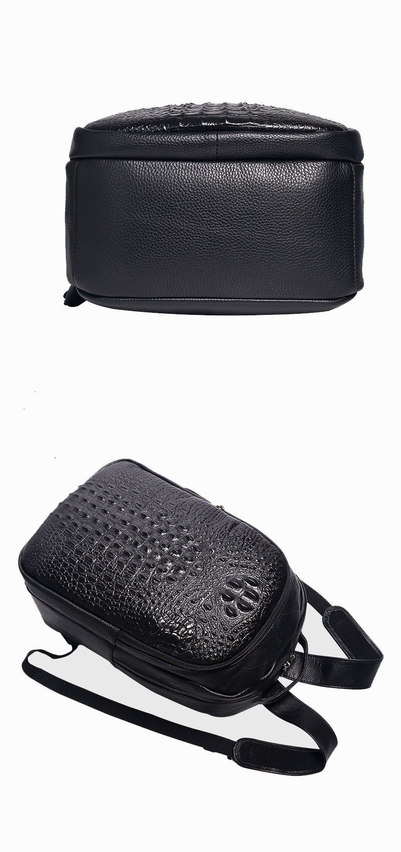 Fingerprint Unlock Men's Bag Genuine Leather Backpack Crocodile Top Layer Cowhide Business Travel Laptop Business Trip