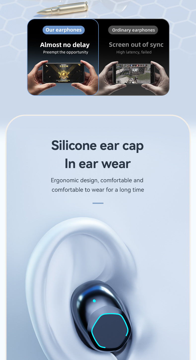 M48Digital Display Bluetooth Earbuds Ultra-Long Battery Life In-Ear Comfortable for Long Wear Private Model Wireless Bluetooth Earbuds Factory Wholesale