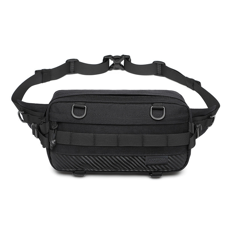 OZUKO Tactical Waist Bag Men's Crossbody Bag Multifunctional waterproof outdoor sports trendy brand portable bag