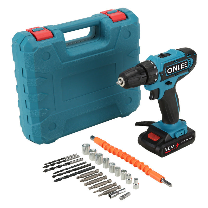 Rechargeable High-Power Electric Impact Pistol Drill Screwdriver Tool Set Multi-Function Lithium Battery Hand Drill