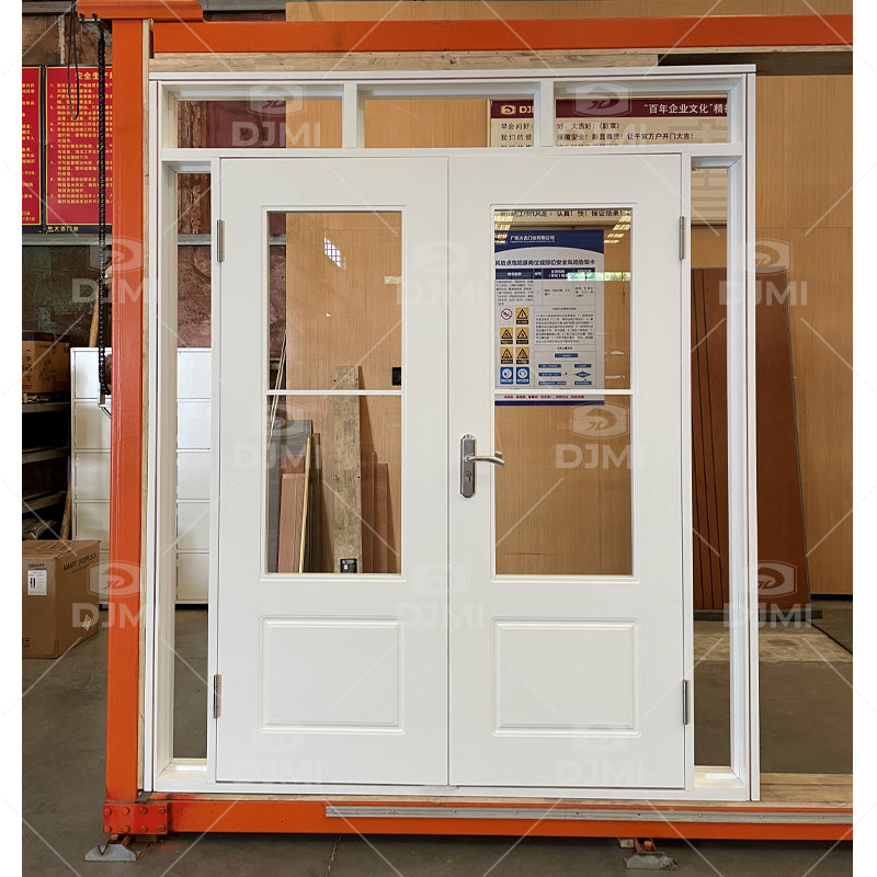K-CNC-220704 Solid Wood Interior Door White French Double Door Can DIY Into Single Door Big Sale SPOT GOODS