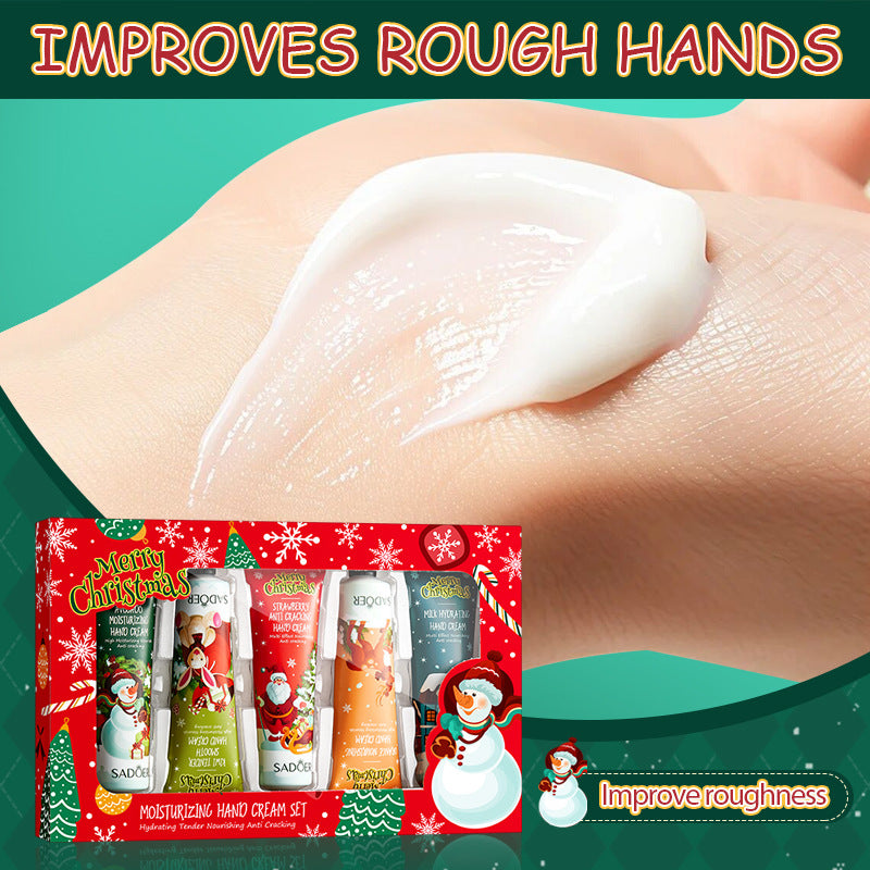 Christmas Moisturizing Anti-Chapped Hand Cream Five-Piece Set SADOER Autumn and winter hand cream  foreign trade wholesale