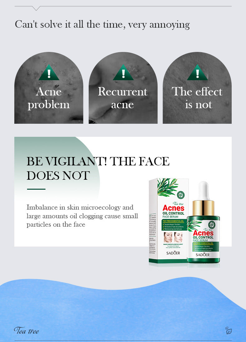 Tea Tree Essence30ml SADOER Moisturizing and refreshing cross-border foreign trade wholesale