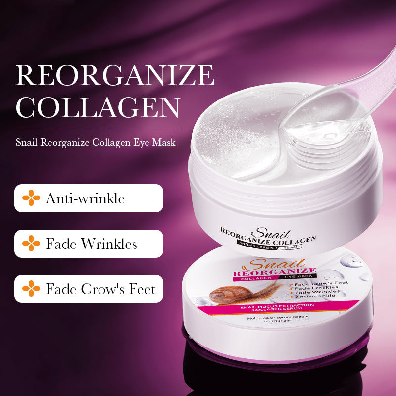 Snail Eye Mask SADOER Collagen improves dark circles, eye wrinkles, and eye bags cross-border wholesale