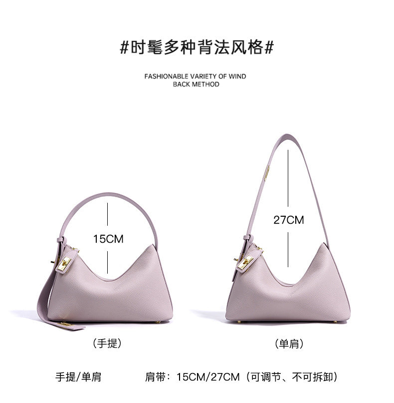 European and American High-End Luxury Handbag for Women, Niche Design, Underarm, Single Shoulder, Crossbody, Dumpling Shape, Genuine Leather, Cowhide, Pillow Bag