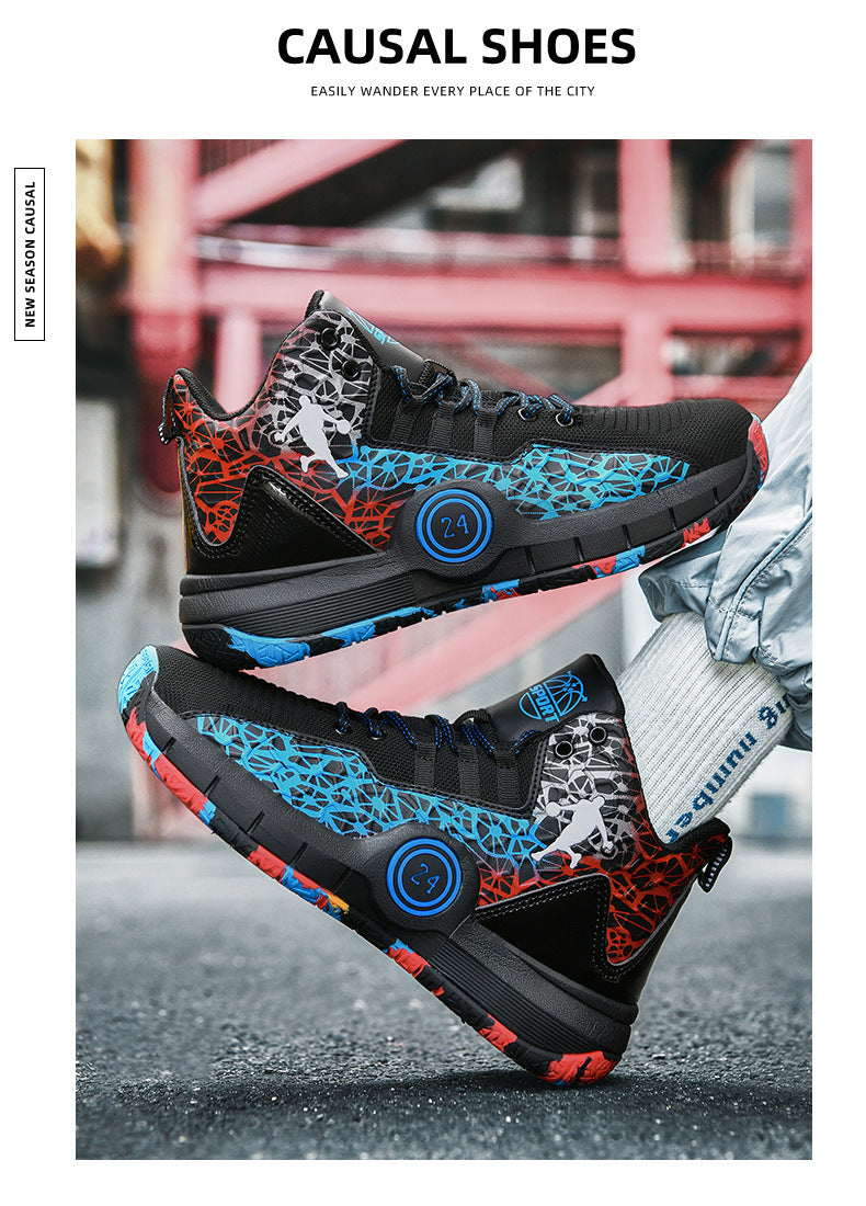 Youth Professional Basketball Shoes Men's Flyknit Mesh Sports Shoes Women's Student Trendy Practical Sneakers Wholesale