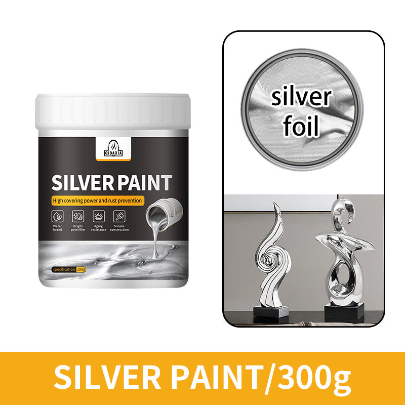 Water-based Silver Foil Paint Metallic Paint Iron Art Iron Gate Railing Renovation Anti-rust Paint with Brush Paint Manufacturer Silver Paint