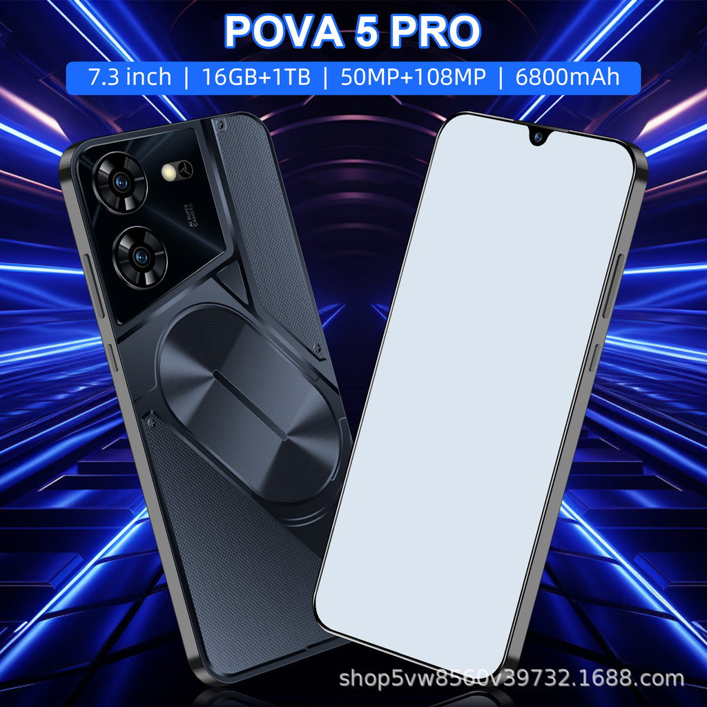 New Pova5 Intelligence5G Genuine Phone7.3Inch16+1T Android E-commerce