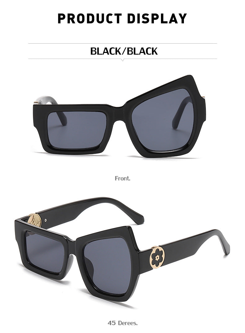 European and American Steampunk Sunglasses Unique Irregular Outdoor Sun Protection Sunglasses for Men High-end Glasses Wholesale