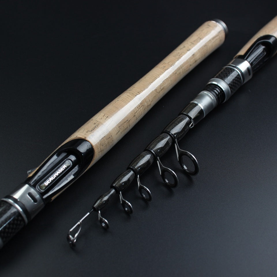 Portable Sea Rod Set with Wooden Handle, Fishing Reel, Telescopic Lure Rod, Fishing Gear, Wholesale from Fishing Rod Manufacturer