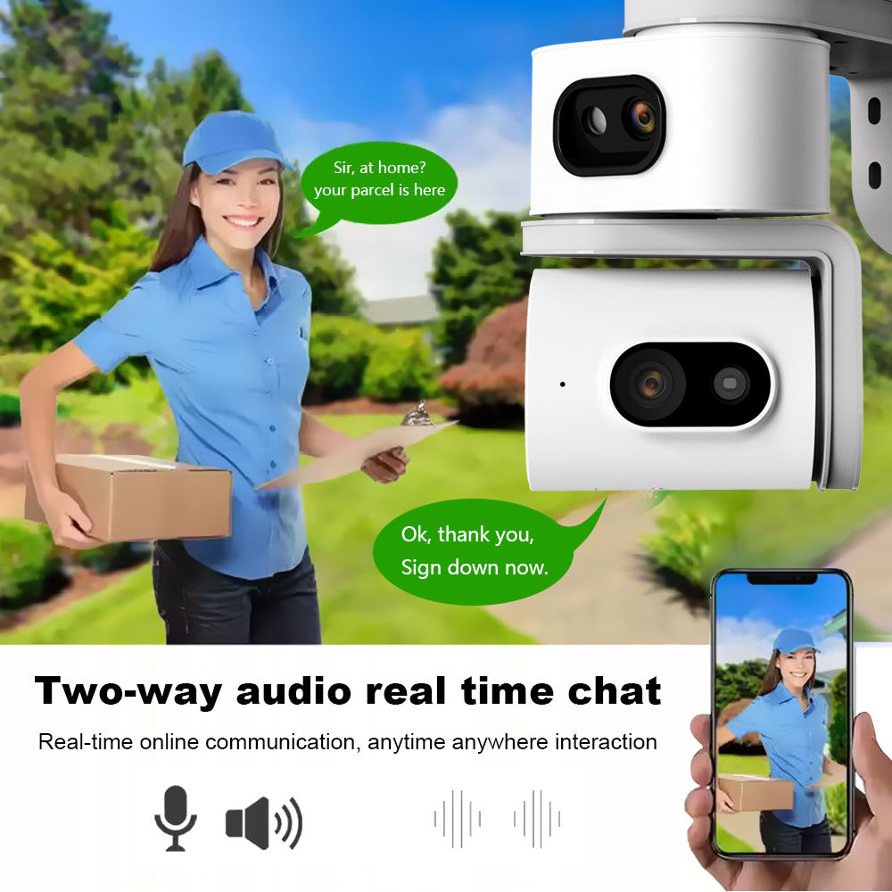 Dual-screen indoor surveillance camera high definition dual-light night vision wireless home remote monitoring Camera