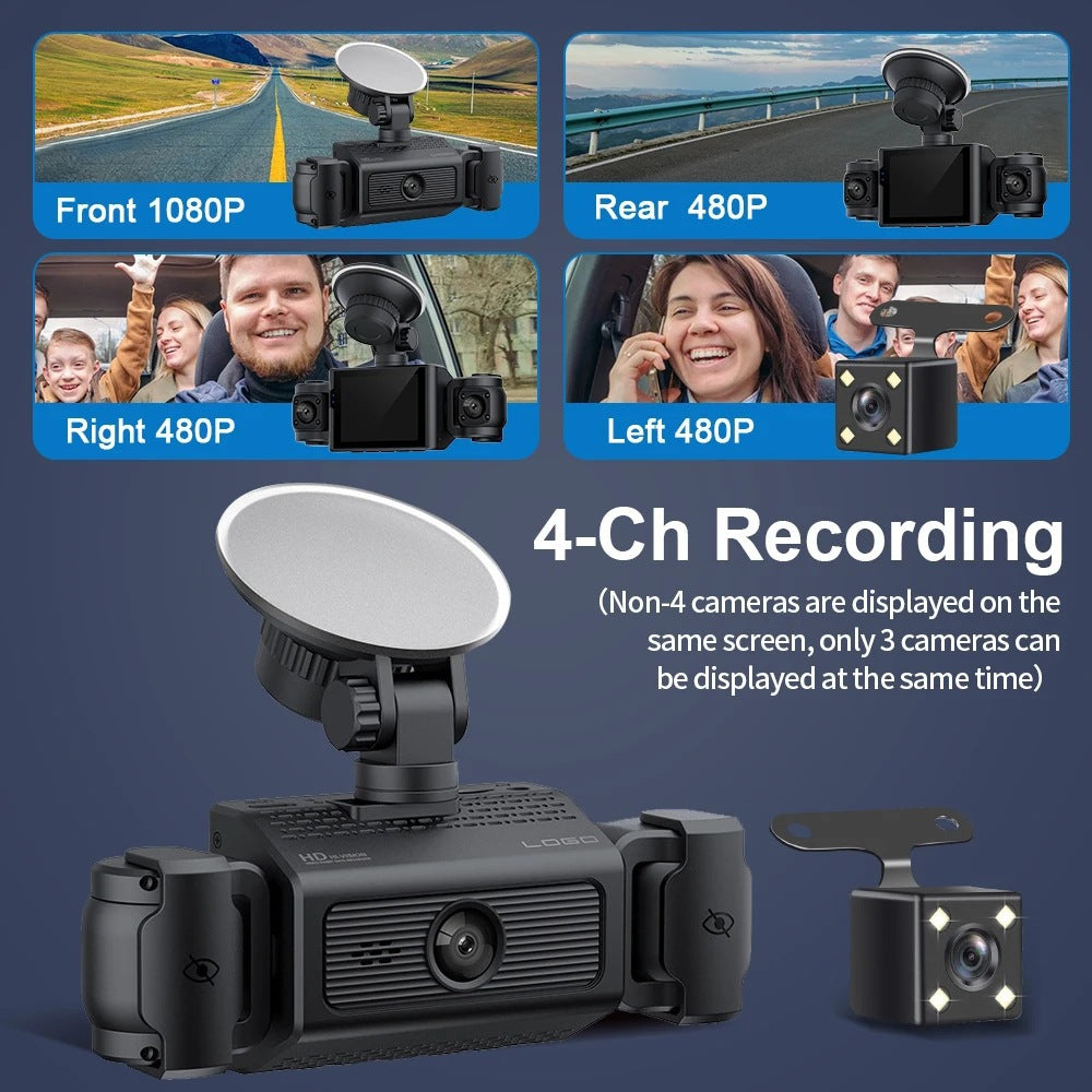 S7Sanlu New Model Dash Cam1080P Car Camera Four Lens HD Night Vision Recorder