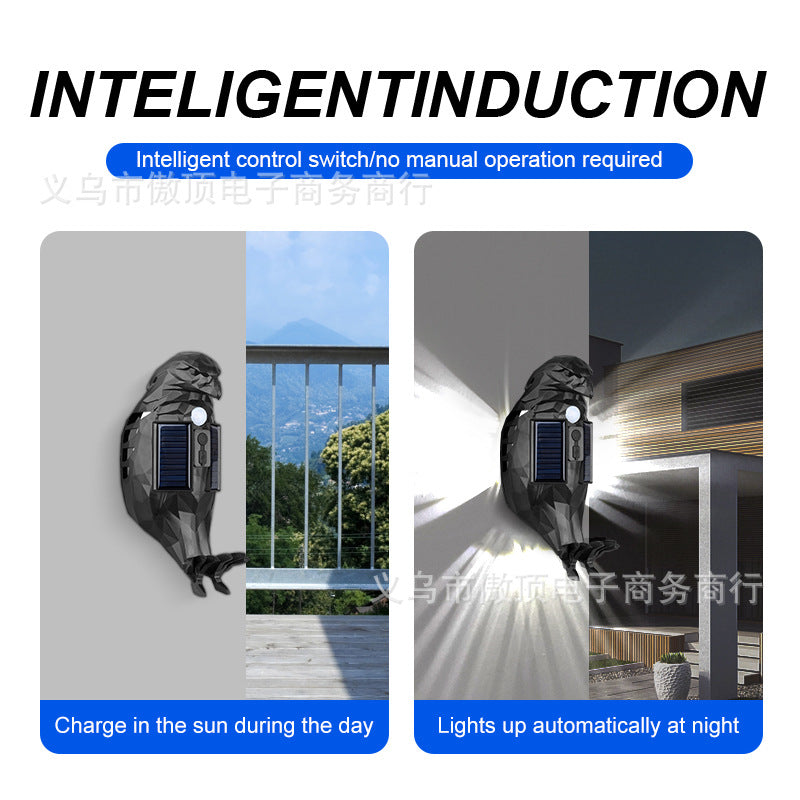 Outdoor Solar Light Owl Eagle Night Light Wall Decoration Light Human Body Sensing Garden Landscape Light Street Light