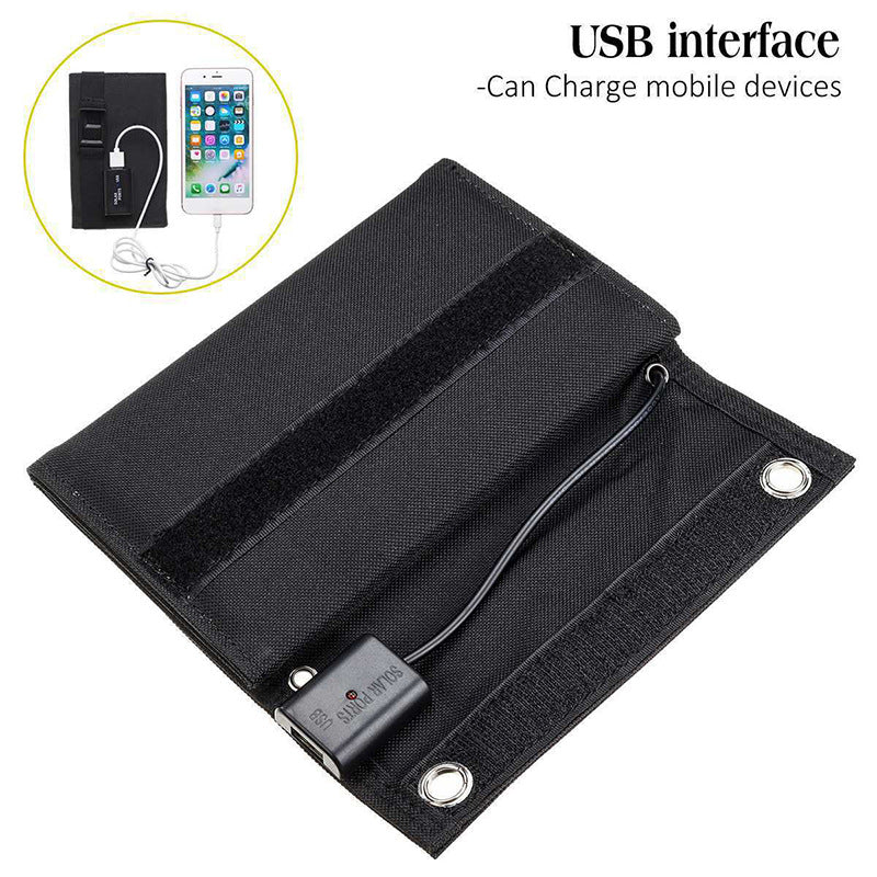 E-commerce 15W 5V USB Output Portable Solar Panel Outdoor Hiking Camping Solar Folding Bag
