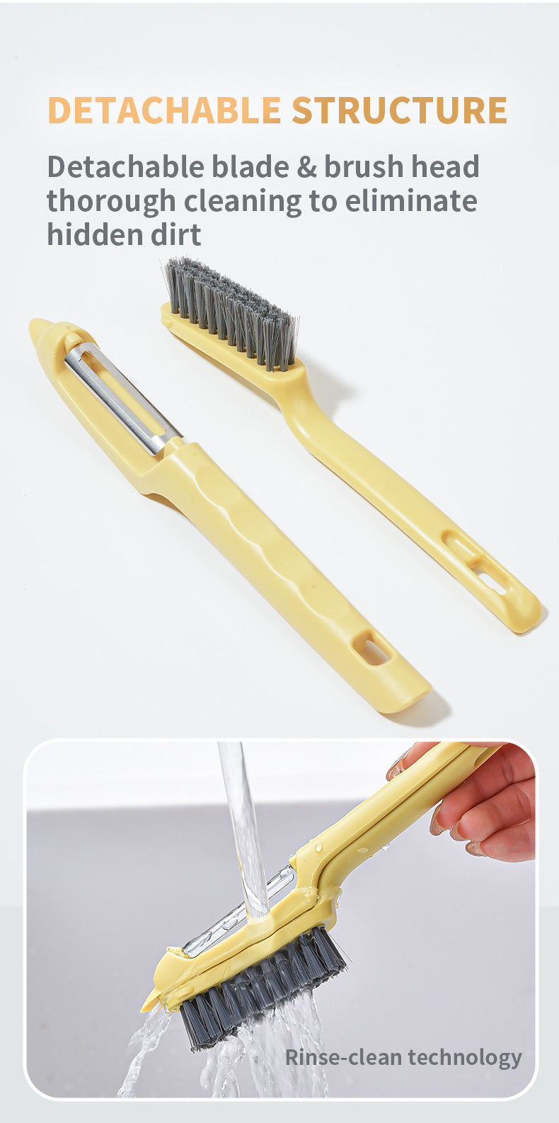 New Multifunctional Fruit and Vegetable Cleaning Tool, Two-in-One Peeler for Potatoes, Fruit Tree Cleaning Brush
