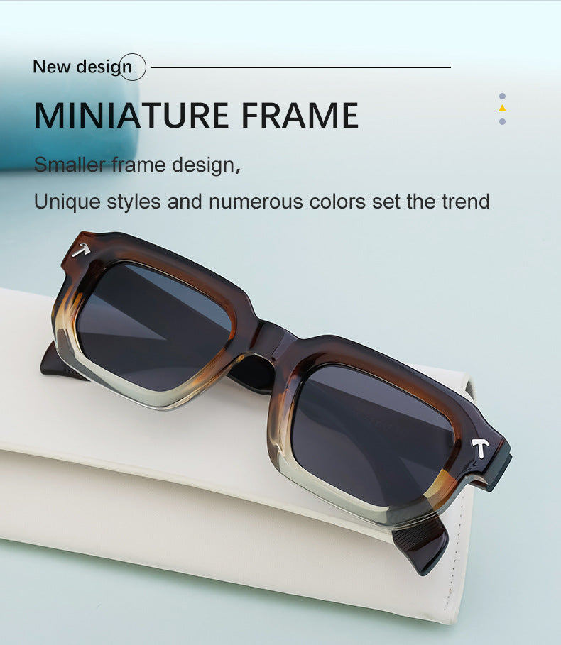 New European and American Fashion Square Frame Sunglasses for Men, Simple Personality Black Frame Glasses sunglasses
