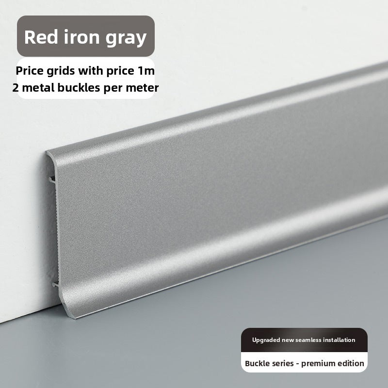 Aluminum alloy skirting board, ultra-thin cream-style baseboard decorative line, curved light-luxury metal snap-on skirting board