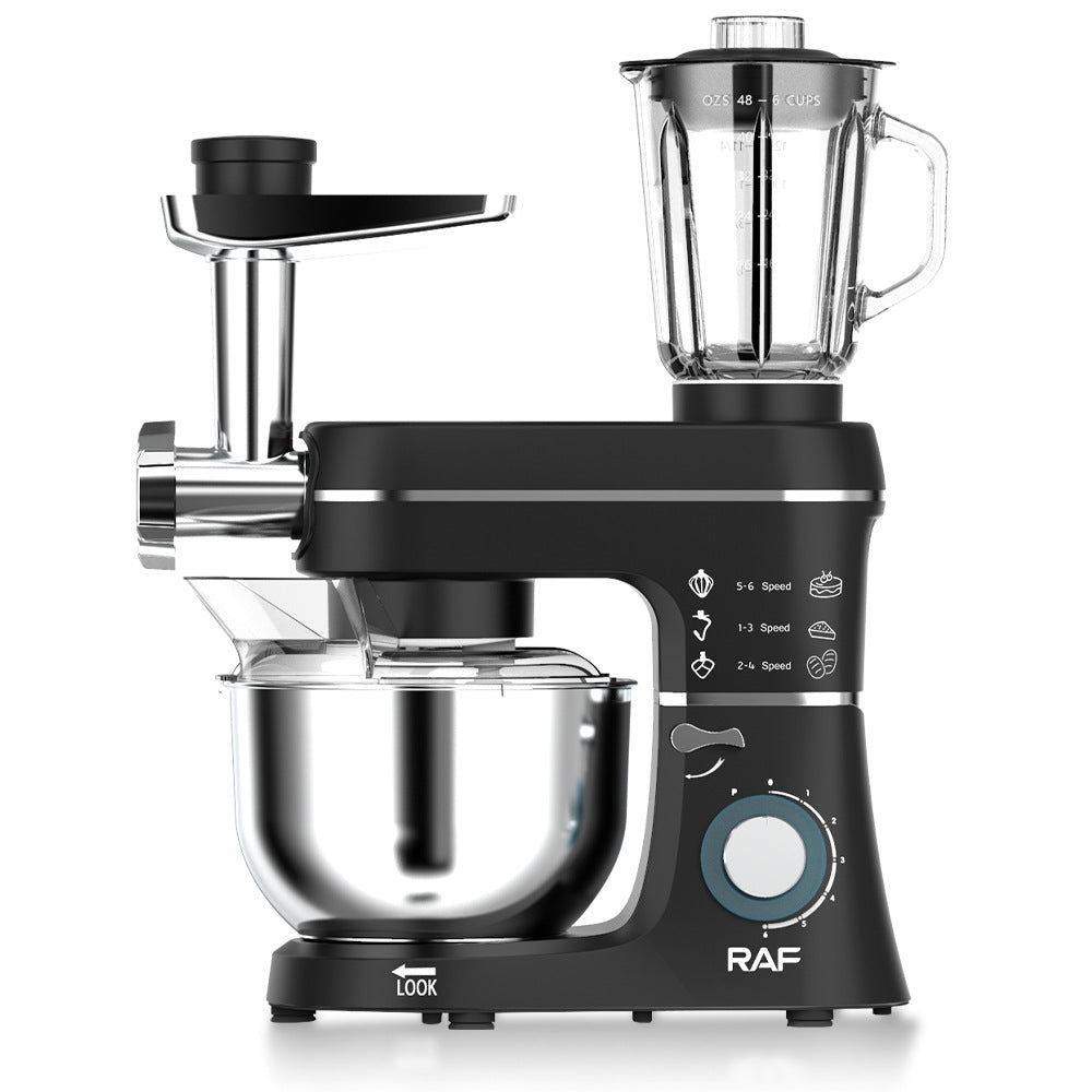 RAF European Standard 3-in-1 Chef Machine Multi-Functional Dough Mixer Household Meat Grinder Juicer Food Processor