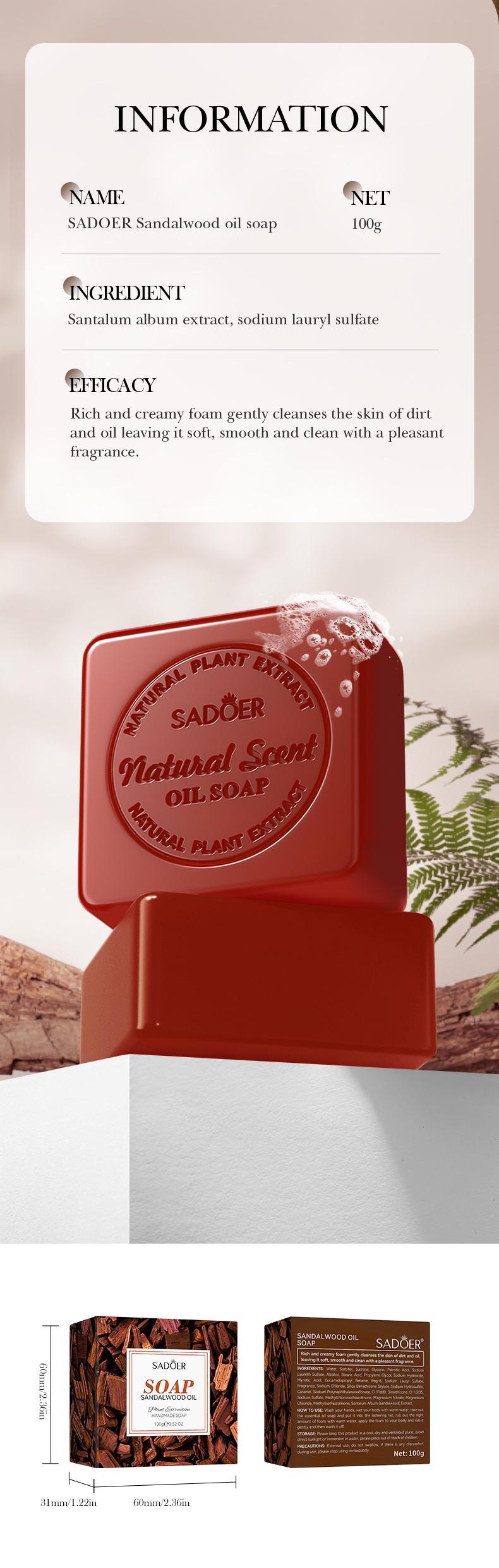 Plant and Fruit Scented Soap100g SADOER Cleansing, Moisturizing Handmade Soap  Wholesale