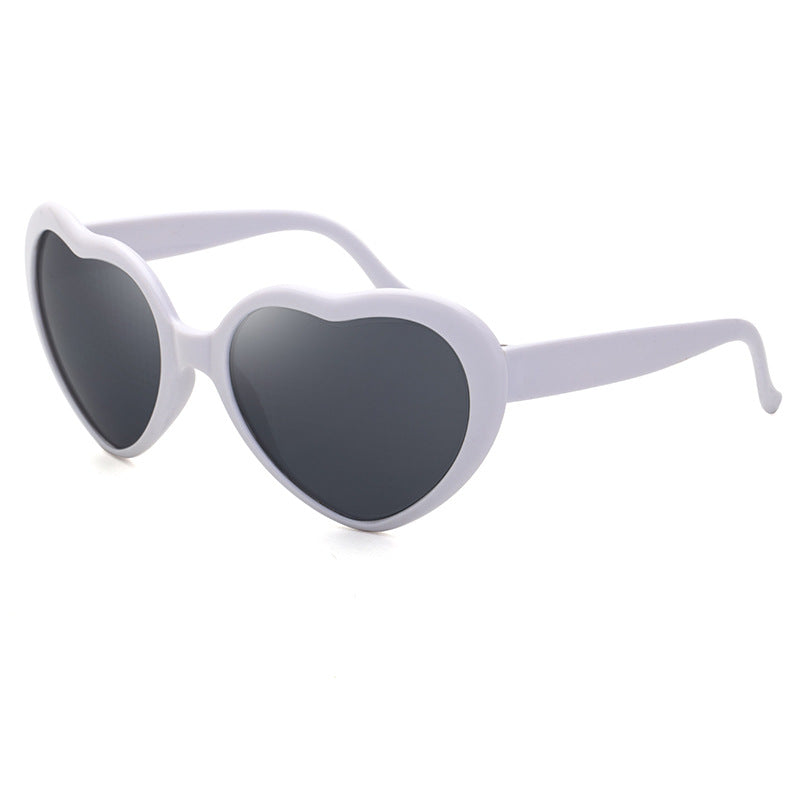 Light Changing Heart Romantic Glasses Night Internet Celebrity Same Style Sunglasses Trendy Heart Sunglasses Stage Performance