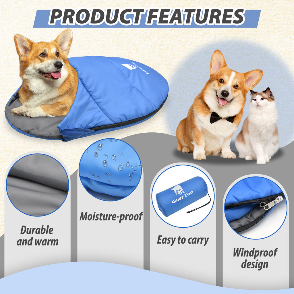 Wholesale Pet Warm Sleeping Bag Outdoor Beach Camping Portable Mummy Lightweight Waterproof Winter Pet Sleeping Bag