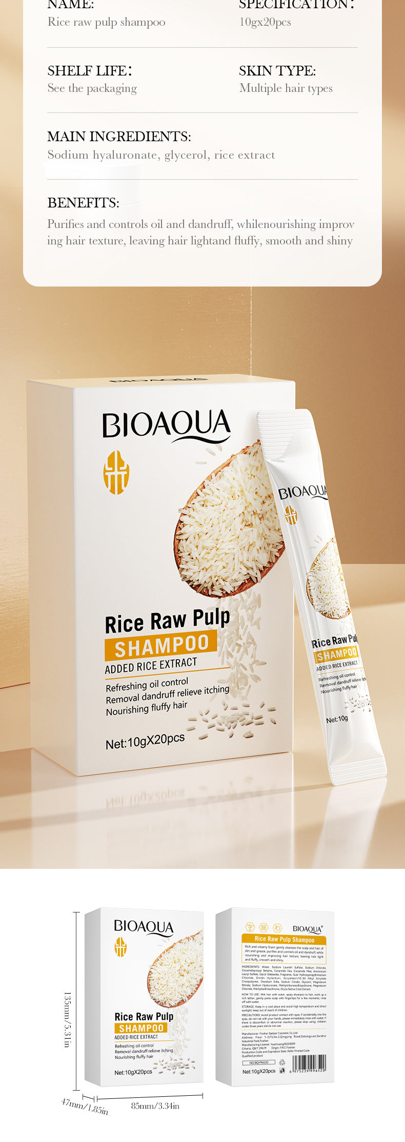 Rice Skincare Set BIOAOUA Rice Puree Series Six-Piece Set Box  Wholesale