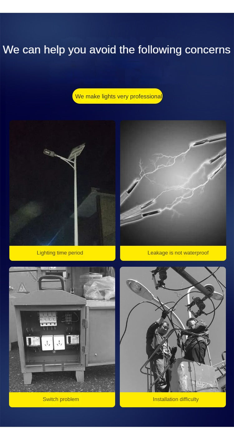 Abs Lamp Body High Brightness Waterproof Outdoor Street Light Led Solar Street Light