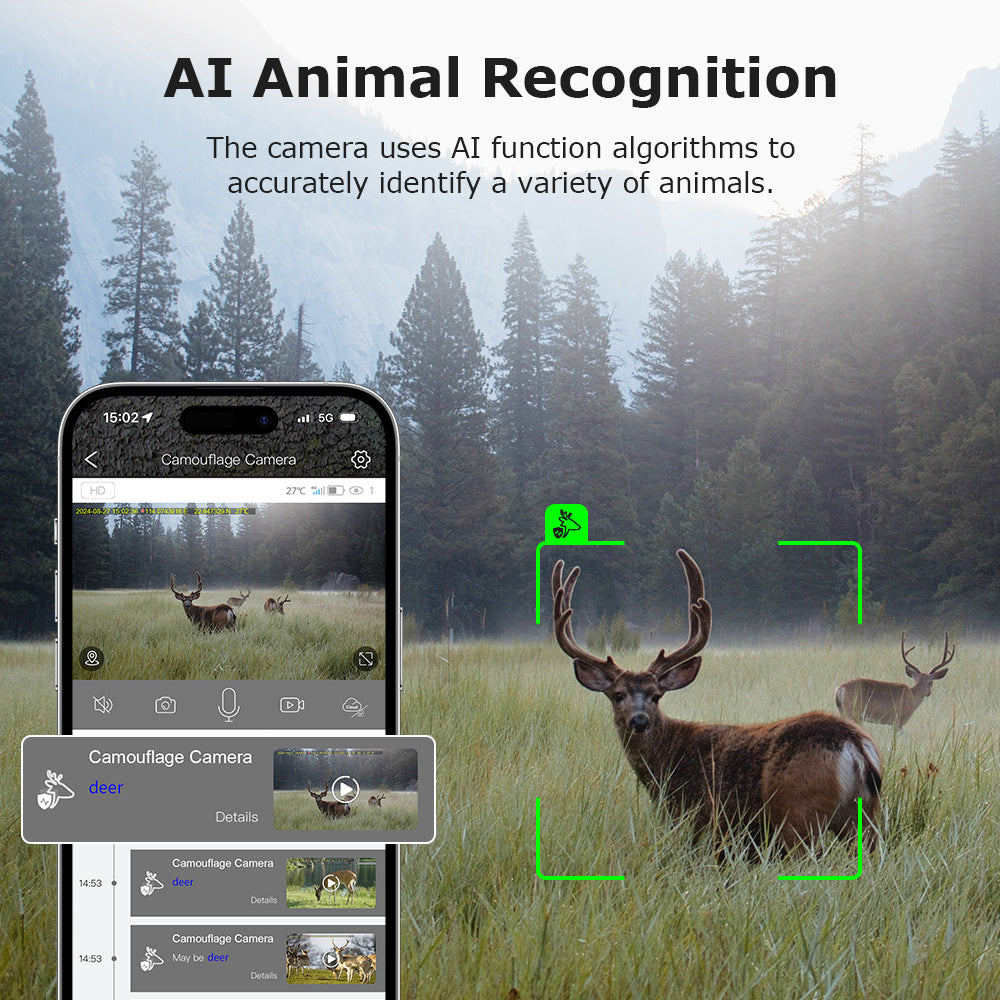 North and South America4G Solar Camera Black Light Full Color Night Vision Outdoor Forest AI Animal Recognition Machine
