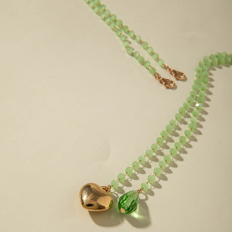 European and American Fashion Jewelry Beaded Tassel Double Layer Long Necklace Elegant Multi-layer Wear Y Type Necklace Ornament