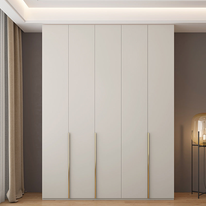 Custom Solid Wood Wardrobe for Home Bedroom Modern Simple Cream Style Hot-Selling Storage Cabinet One-Door to Ceiling Large Wardrobe