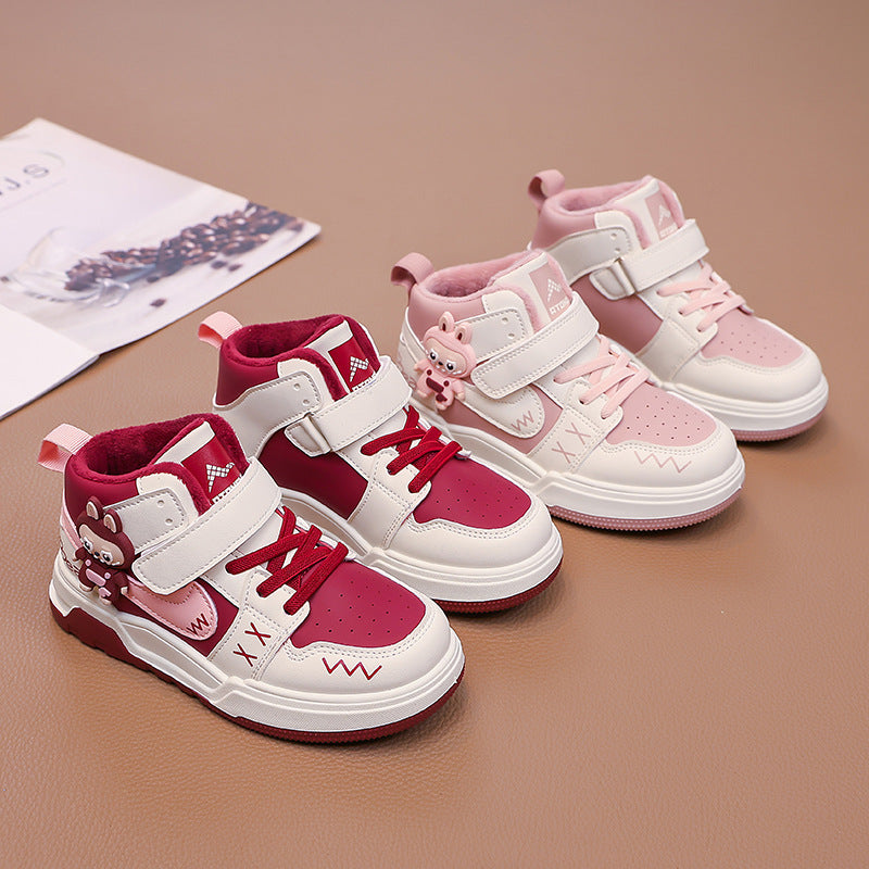 Fashion Doll Labubu Girls' Shoes Princess Shoes2025New Autumn Children's Soft Sole Casual Sports Shoes