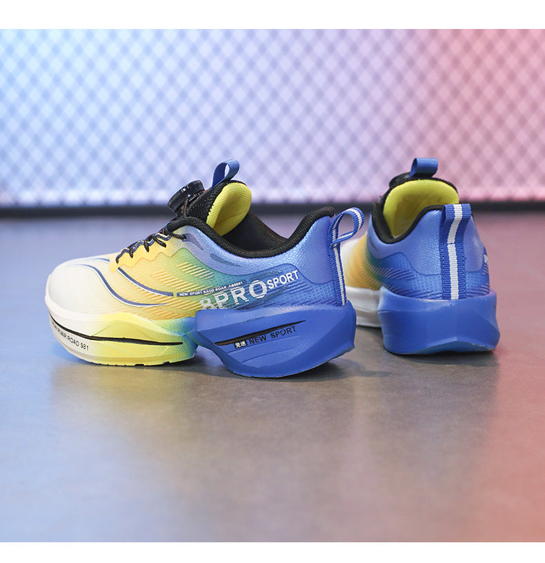 Red Rabbit8pro Rotating Button Children's Shoes Lightweight Shock Absorption Rebound Non-Slip Running Shoes Boys and Girls Students Physical Test Sports Shoes