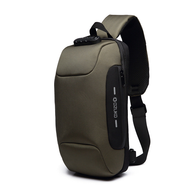 OZUKO Tactical Chest Bag Men's Crossbody Bag Waterproof Multifunctional High-end Outdoor Portable Bag Cycling Shoulder Bag