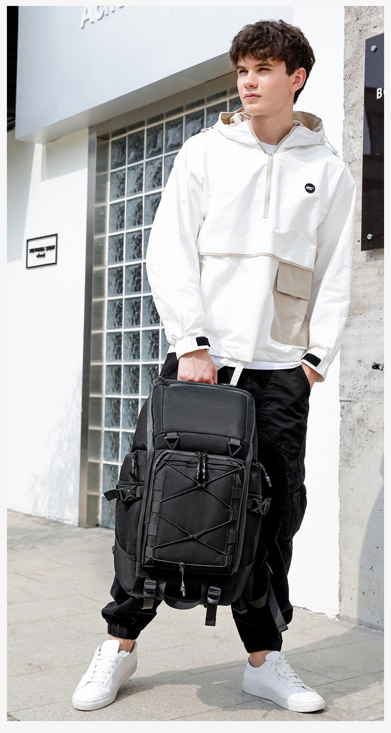 OZUKO Travel Backpack Men's Large Capacity Waterproof Outdoor Mountaineering Computer Backpack Camouflage Commuting School Bag