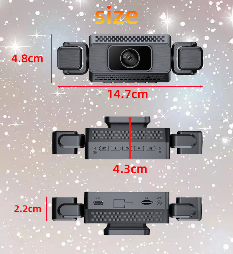 S224Recording4Lens Phone WIFI High Definition Internet1080P Infrared Night Vision3Inch Large Screen Rearview Camera