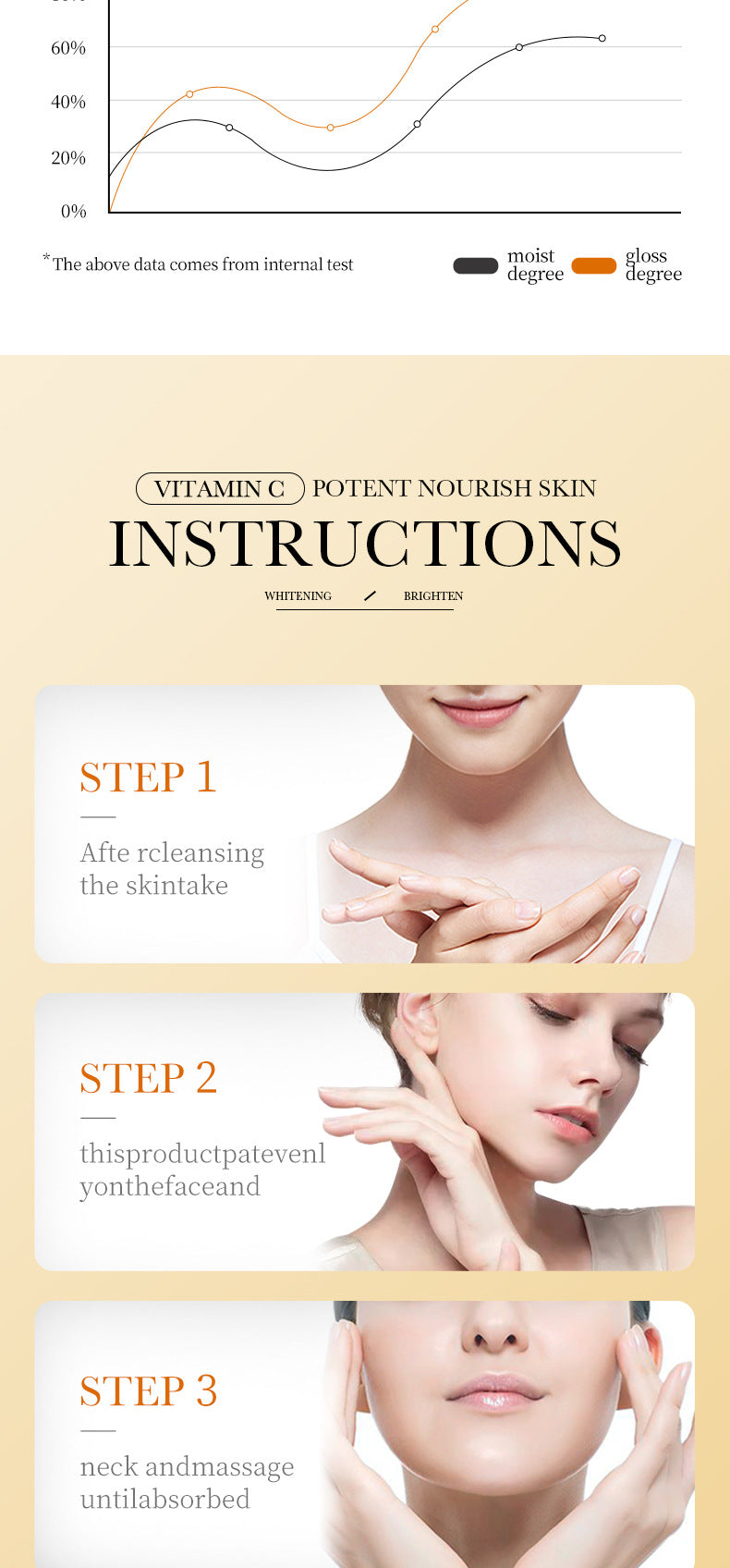 All English Vitamins C Whitening Skin Care Set BIOAOUA Cleansing and Moisturizing Five-Piece Set  Wholesale