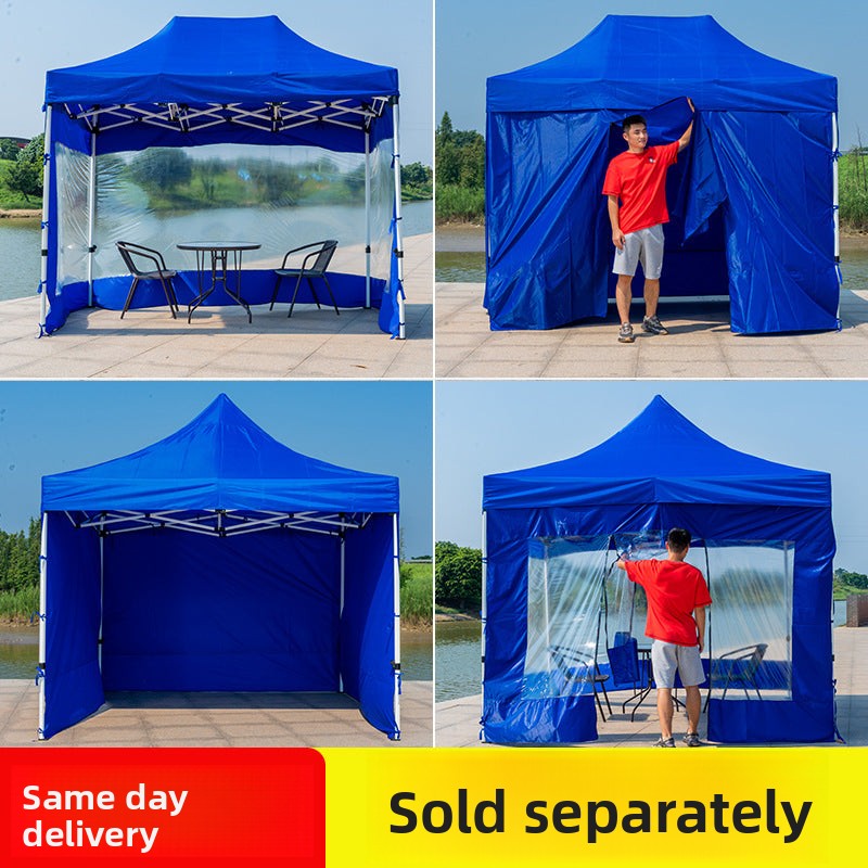 Transparent Tent Enclosure Outdoor Four-Corner Windproof Rainproof Canopy Enclosure Rain and Wind Protection Thickened Four-Leg Umbrella Rain Shelter Wholesale