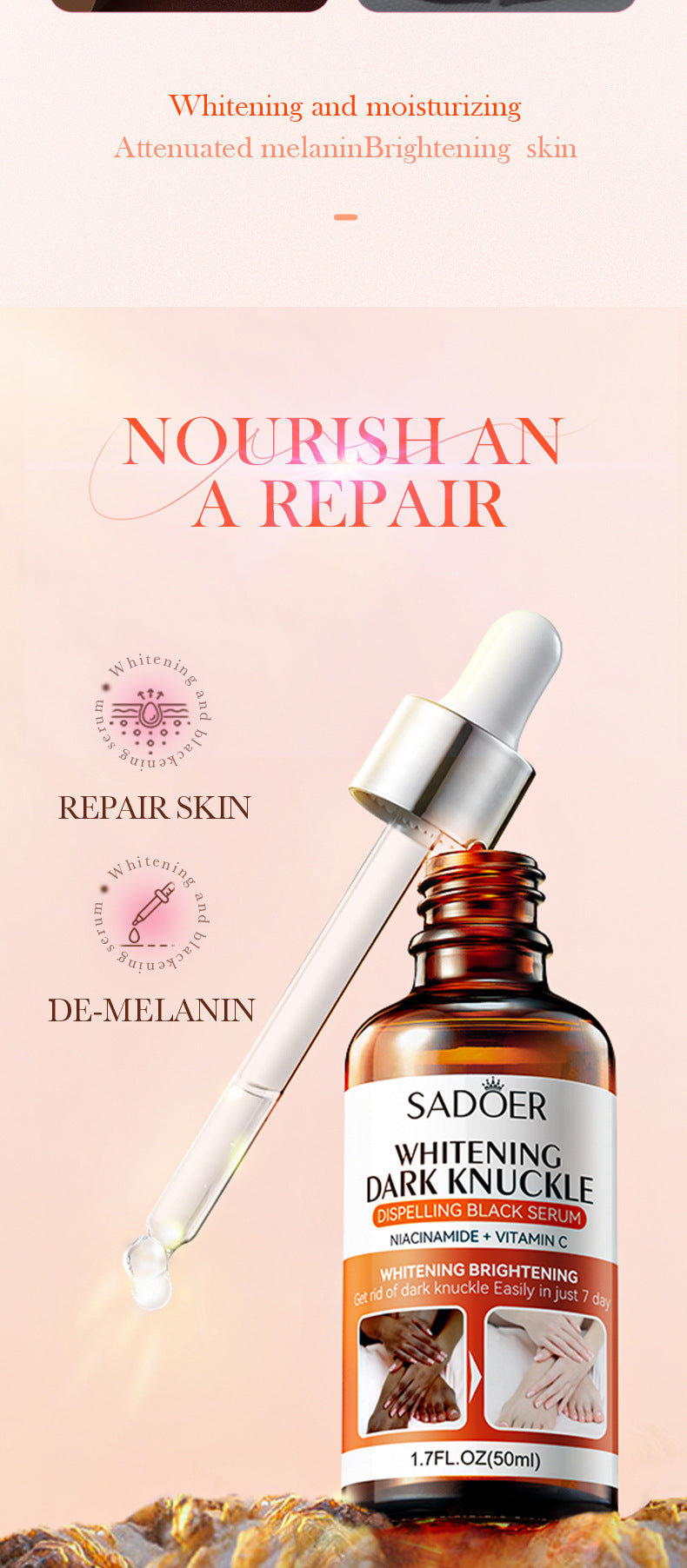 Joint Whitening and Dark Spot Removal Serum50ml SADOER Enhance Beauty Whitening Body  Wholesale