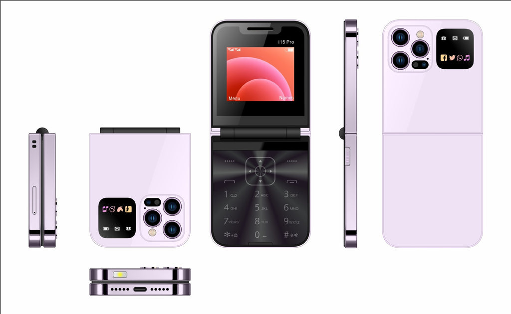 Mobile Phone i15 pro Dual SIM Non-Smartphone Flip Phone Button Elderly Phone2G Mobile Phone
