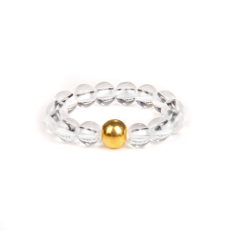 Women's Amethyst Cat's Eye Ring Natural Stone Bead Ring Handmade Elastic Ring4mm Crystal Angel Stone Ring