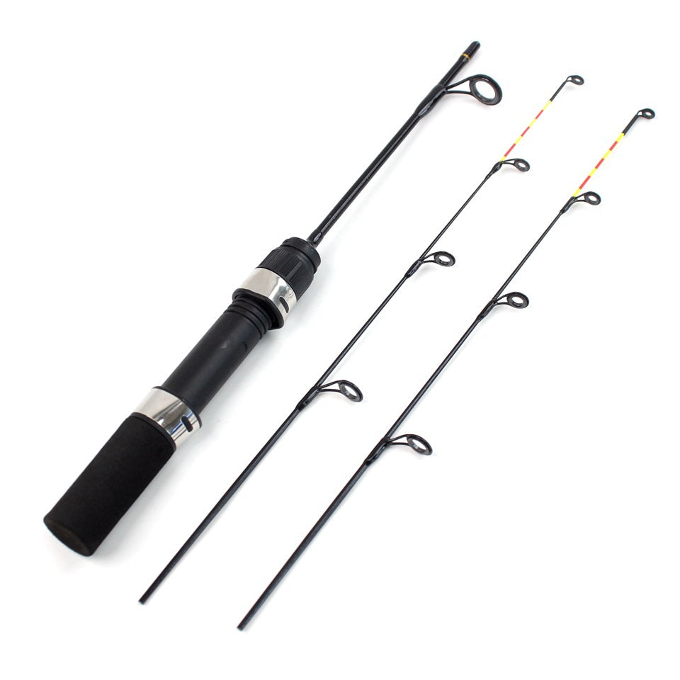 Factory Wholesale55cm2Carbon Fiber Ice Fishing Rod Ultra Soft Ultra Light Portable Winter Fishing Rod European and American Winter Fishing