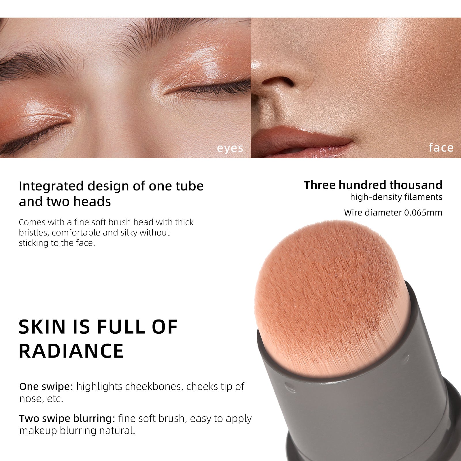 Exclusive Supply sheloves Double-ended Highlight Stick European and American Makeup Pearlescent Fine Flash Brightening Water Light Cream Highlight