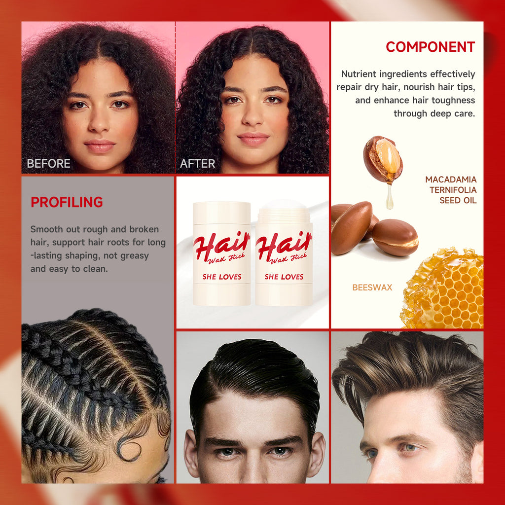 Exclusive Supply hair wax stick Hair Wax Stick for Broken Hair, Strong Hold Hair Clay, Hair Styling Gel