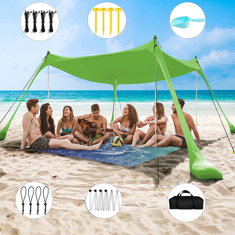 Outdoor Lawn Beach Lycra Canopy Tent Portable Lawn Camping Fishing Tent Outdoor Sun Protection Cooling Shade